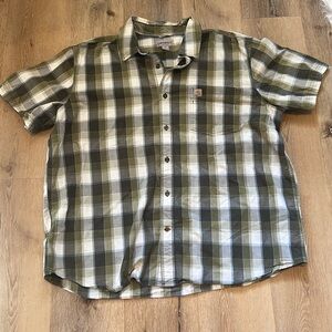 Carhartt men short sleeve button up relaxed shirt XXL